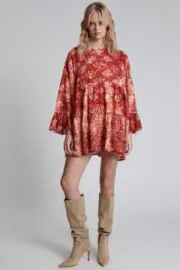 NEW OneTeaspoon ONETEASPOON Womens Babylon Garden Magique Dress - Fire