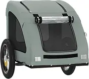 Pet Bike Trailer - Durable Oxford Fabric and Iron Frame with Comfort Features - Grey - Ideal for Small Pets and Cargo Transport