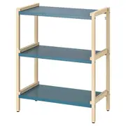 EKENABBEN open shelving unit, aspen/blue, 70x34x86 cm