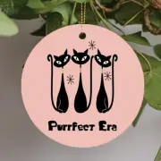 Purrfect Era, Mid Century Cat, Modern Atomic Cats, Retro Atomic Decor, Ornament