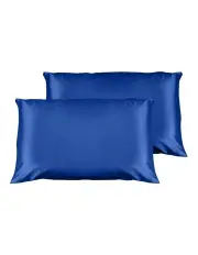 [Casa Decor] Luxury Satin Pillowcase Twin Pack with Gift Box in Navy