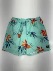 Quick Silver Light Blue Floral Print Everyday Mix Volley Swim Trunks Mens Size M