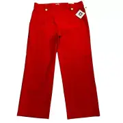 NWT Anne Klein Fiery Red Business Casual Career Crop Pants Women’s Size Large