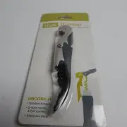TRUETAP CORKSCREW DOUBLE HINGED FLAT BLADE FOIL CUTTER STAINLESS STEEL NEW