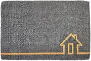60x90cm Ghar Grey and Natural Doormat Entry Mat Thick Welcome Mat 100% Coir Door Mat