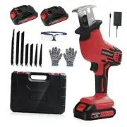 Cordless Reciprocating Saw, 2 x 2.0Ah Battery, Cordless Variable Speed, Blades
