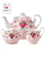 Royal Albert "New Country Roses" 3pc Tea Set with $28 Credit