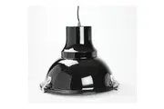 Aldous Industrial Classic Cord Drop Dome Pendant Light Lamp - Black.