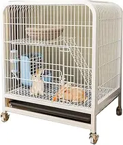 Double-Storey Rabbit Villa Rabbit Hutch Guinea Pig House Indoor Rabbit Cage Chicken Nesting Box Small Animal Cage with Trays and Wheel