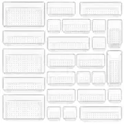 STORFEX Multifunctional Clear Plastic Drawer Organizers Set