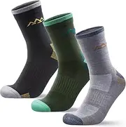 [innotree] 3 Pack Merino Wool Hiking Socks, Anti Blister Cushioned Micro Crew Socks for Men & Women, Outdoor Thermal Socks