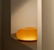 IKEA VARMBLIXT LED Table/Wall Donut Lamp Orange Glass/Round Sabine Marcelis NEW!