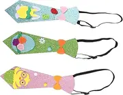 [Beatifufu] 3pcs Kids and Adults Bow Tie with Easter Bunny and Egg Design for Holiday Parties and Funny Cartoon Necktie Assorted Color