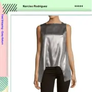 Italy Narciso Rodriguez Womens Silk Satin Top, Us 8 ITaly 44