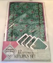 NEW 12 Piece GRAPES Matching Kitchen Set Potholders Towels Placemats Coasters