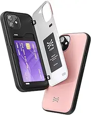 TORU CX Hybrid for iPhone 11 Wallet Case | Dual Layer Slim Protective Hard Cover with Hidden 2-Credit Card Slot Holder - Pink