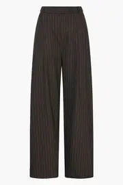 WOOL PINSTRIPE TAPERED PANTS
