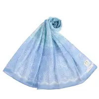 在飛比找momo購物網優惠-【Nina Ricci】雙色花朵典雅蕾絲純綿抗UV薄圍巾(水