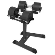 CORTEX RevoLock 64kg Adjustable Dumbbell Set with Stand (32kg Pair)