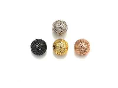CZ Micro Pave Round Flower Patten Spacer Beads,sku#X114