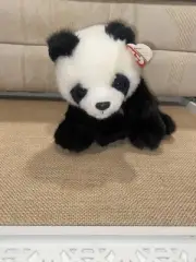 NWT Ty Beanie Buddy BAMBOO Panda Bear Rare Plush Retired 1997 10" Seated