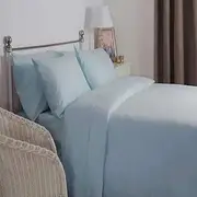 Brushed Cotton Extra Deep Fitted Sheet (UK Size: Double) (Blue)