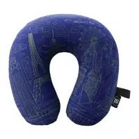 在飛比找momo購物網優惠-【DQ】U型護頸記憶枕 世界藍圖(午睡枕 飛機枕 旅行枕 護