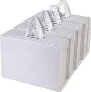 4-Pack Gift Box Set with Lid, Ribbon, and Magnetic Closure - Suitable for Various Gift Packaging (White, 38x28x13.5cm)