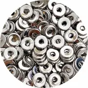5x 20mm flat coin acrylic beads SILVER large hole coin discs macrame fiber art