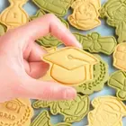 8Pcs Congrats Graduation Cookie Cutter Biscuit Mold Press Plastic Cookie M-lu
