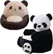 1/2 Packs Panda Armrest Couch, Kids Stuffed Panda Sitting Armchair Sofa, Kids Panda Plush Armchair Children Reading Sofa Chair, Plush Armchair Kids Soft Animal Support Seat for Toddler Kids