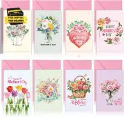 24 Sets Happy Mother'S Day Cards Floral Mom Greeting Card with Envelopes and Sti