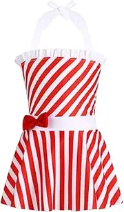 [HYZXK] Infant Baby Girls Striped Swimsuit One-Piece Beach Swimwear Halter Neck Swim Dress Bathing Suit Red&White Stripe 18-24 Months