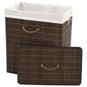 Modern Bamboo Laundry Basket Washing Clothes Hamper Storage Box Organiser Brown