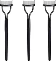 3 Pcs Lash Separator Tool and Eyelash Comb Set, Curved Design Lash Comb,Essential Makeup Tools with Precision Brush. (black)