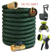 3X Stronger Brass Deluxe Expandable Flexible Garden Water Hose 50 75 100ft