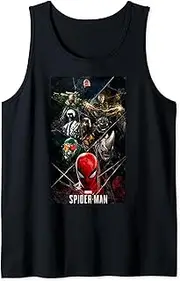 [Marvel] Spider-Man Character Collage Geometric Poster Tank Top