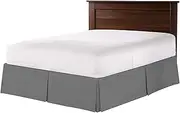 18 Inch Drop Corner Box Pleated Bedskirts Microfiber Twin Size with Platform to Stay in Place, Split Corner Platform Bedskirts Wrinkle Free, Ultra-Soft Tailored Drop, Hotel-Luxury, Dark Grey