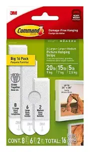 Command Picture Hanging Strips Variety Pack, Damage Free Hanging Picture Hangers