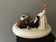 New England Patriots Cake Topper Bride Groom Wedding Funny Football Theme