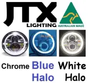 7" LED CHROME Headlights BLUE and WHITE Ford Zephyr Zodiac Mk1 Mk2 Mk11