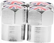 BELLIFFY 4pcs UK Flag Tire Valve Stem Caps Durable Easy Installation Auto Valve Covers for Cars Suvs Trucks Stylish Tire Accessories