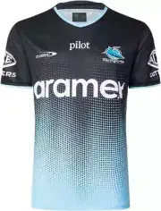 Cronulla Sharks 2025 NRL Mens Black Training Shirt Sizes S-7XL BNWT