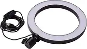 20cm/8inch Video Ring Light Lamp 3 Lig ng Modes Adjustable USB Powered with Ballhead Adapter for Network Broa t Selfie Facial Makeup Black One Size