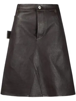 leather A-line skirt