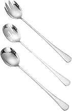 OFFSCH 3pcs Stainless Steel Tableware Set with Long Handle Spork Spoon Colander for Western Dishes Elegant Kitchen Companion for Daily Use