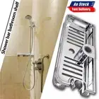 Bathroom Hanging Pole Shower Caddy Basket Tidy Storage Shelf Organise Tray Rack
