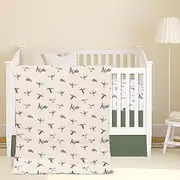 CroBlissful 3 Pieces Mallard Duck Nursery Crib Bedding Set for Girls Boys, Standard Size Bedding Sets with Comforter Fitted Sheet Crib Skirt