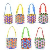 4 Set Woven Basket DIY Material Kit Kids Makeup Bag Canvas Tote