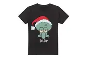SpongeBob SquarePants Mens Joy Squidward Christmas T-Shirt (Black) - UTTV6363